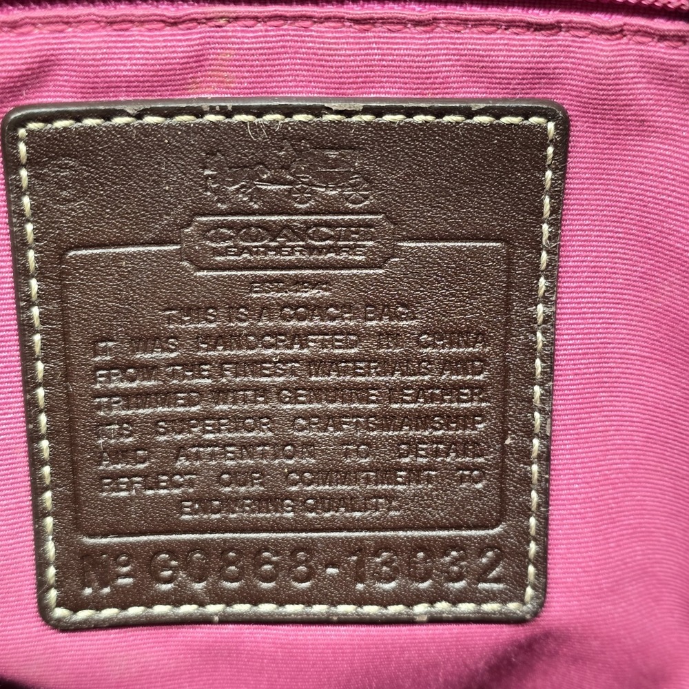Coach Heritage Plaid Bag Tote Purse brown Stripe 13032 *read* - Picture 5 of 11